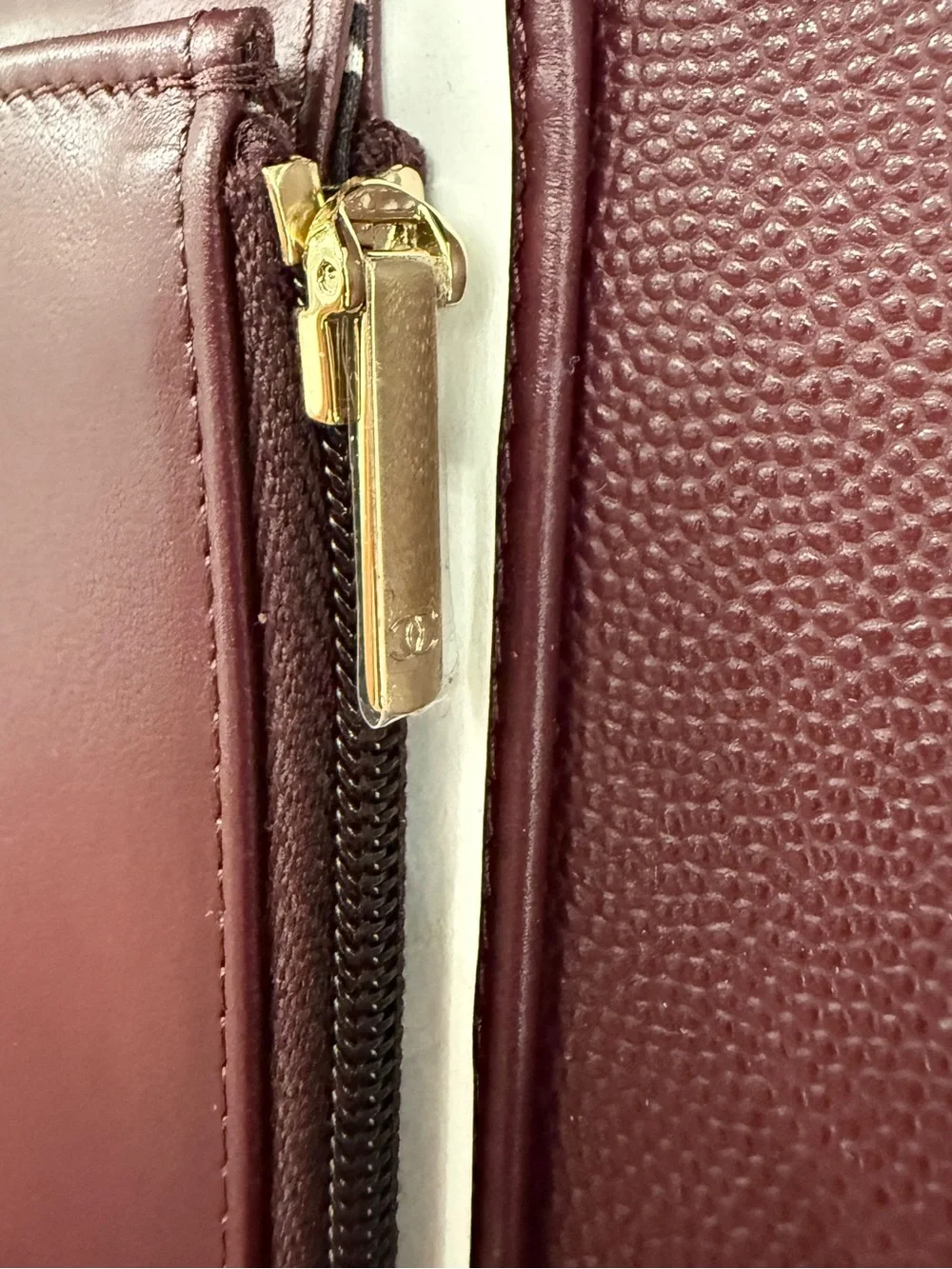 Chanel 24A Medium Wallet in Dark Burgundy